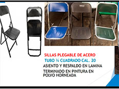 Silla Plegable de Acero - Pangea Muebles