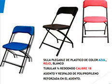 Silla Plegable de Plastico - Pangea Muebles